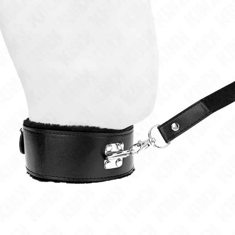 Kink - Necklace With Leash 116 Cm With Silver Studs Model 4 Black Adjustable 40-48 Cm X 6