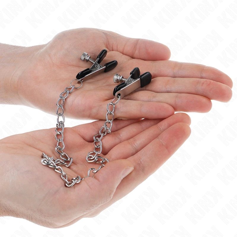 Kink - flat chain nipple clamps silver 34 cm 2