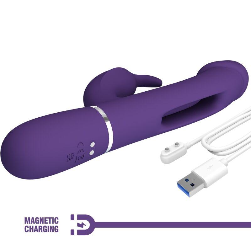 Pretty Love - Kampas Rabbit 3 In 1 Multifunction Vibrator With Tongue Violet 7