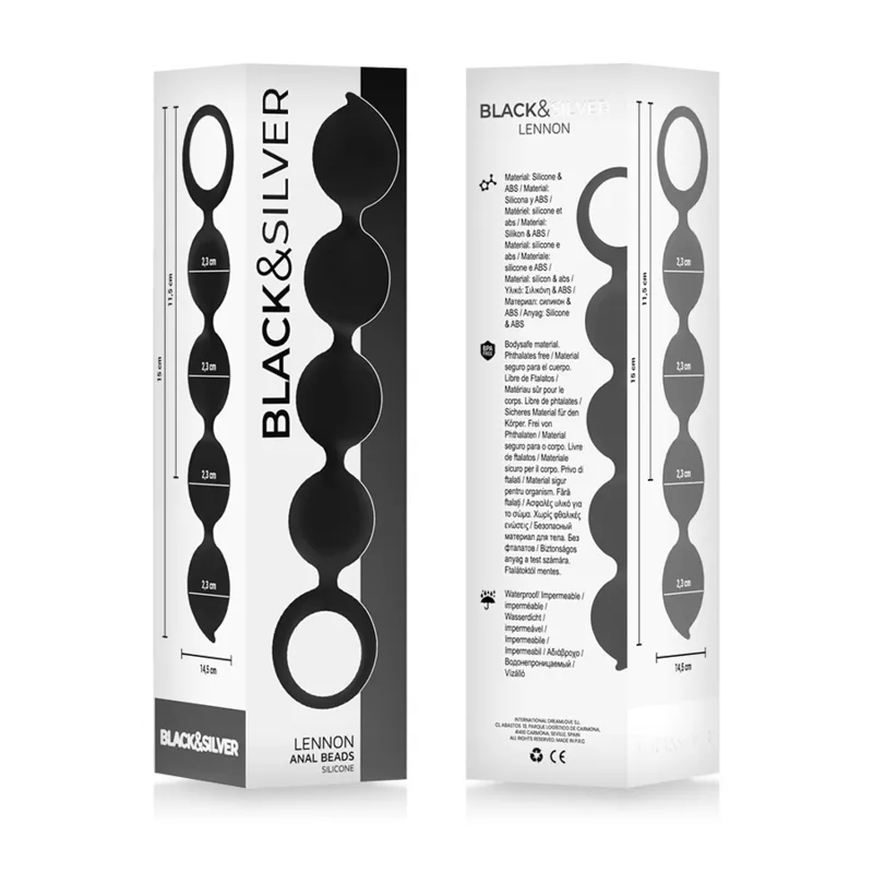 Black&Silver - Lennon Silicone Anal Beads 15 Cm - Análne Guličky 3