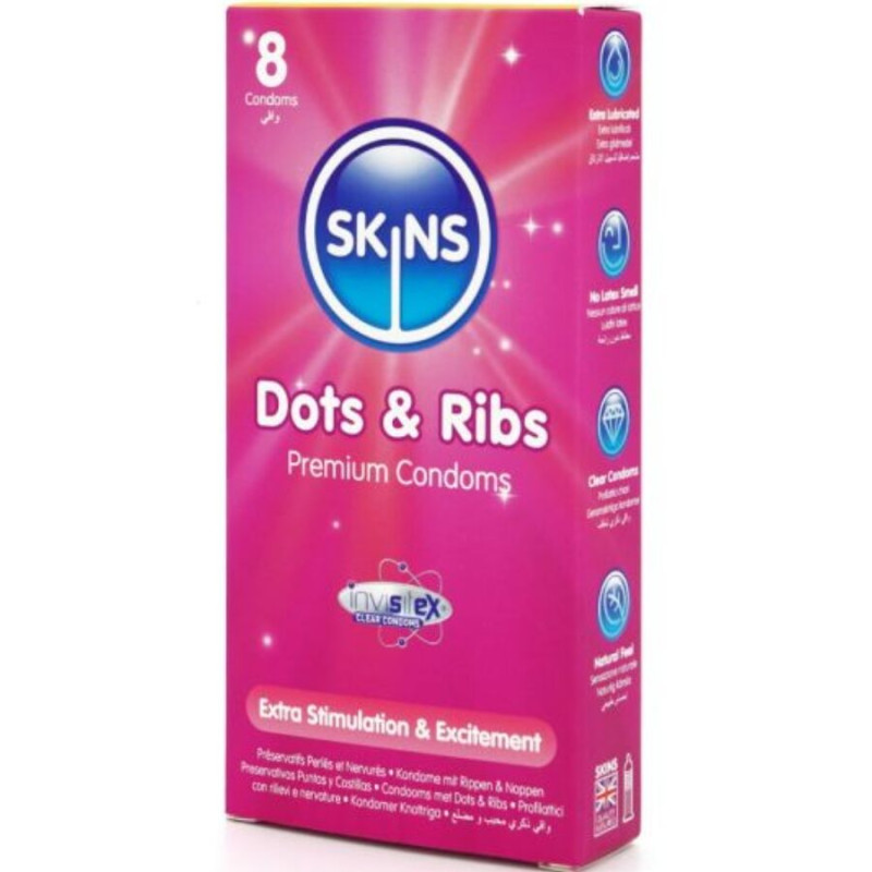 Skins - dots & ribs premium condoms pack 8 1