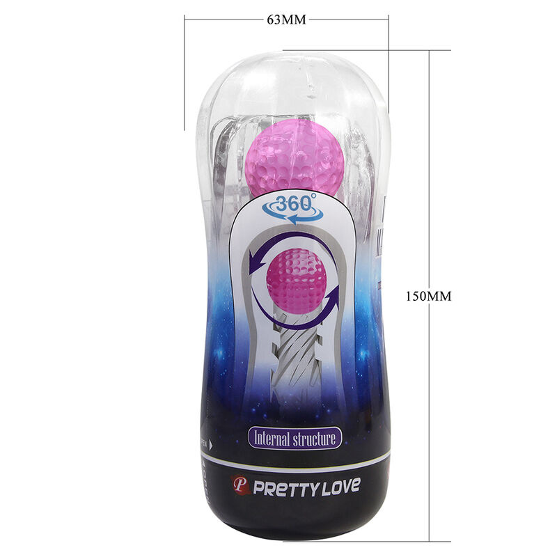 Pretty love - 360º textured masturbation cup clear 7