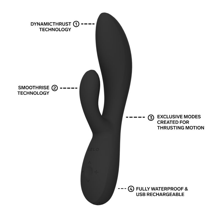 Lelo - ina thrust rabbit thrusting vibrator black 7