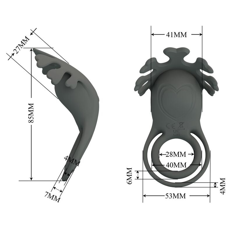 Pretty love - rechargeable vibrating ring with stimulator 8