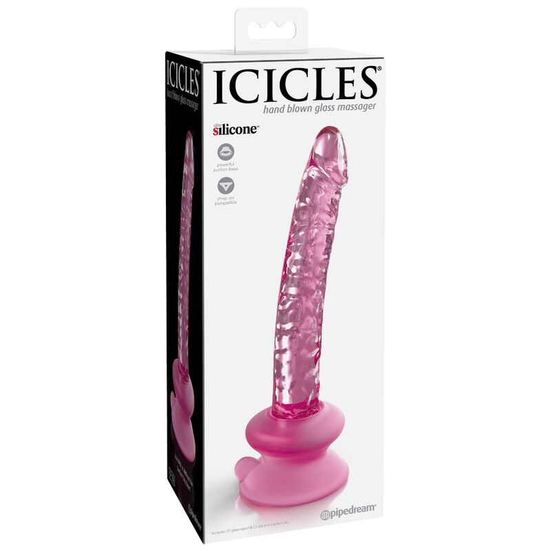 Icicles - n. 86 glass dildo with suction cup 1