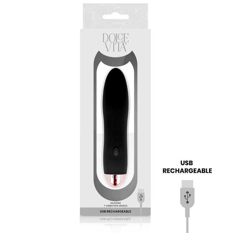 Dolce Vita Rechargeable Vibrator Four Black 10 Speeds 2