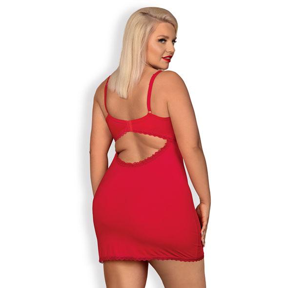 Obsessive - Jolierose Chemise & Thong Red Xxl 2