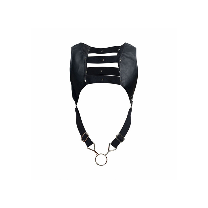 Mob - dngeon black harness with upper cock ring one size 5