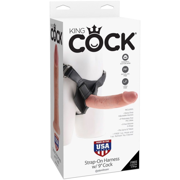 King cock - harness with natural realistic penis 22.9 cm