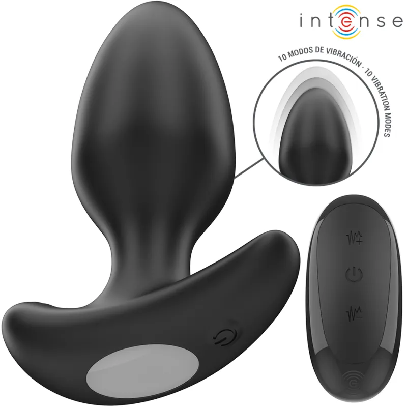 Intense - joey anal plug 10 vibrations black remote control