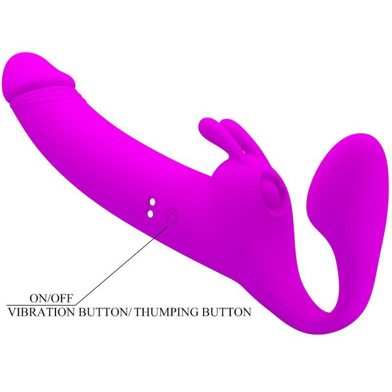 Pretty love - zanini strapless strap-on 10 vibrations purple 5