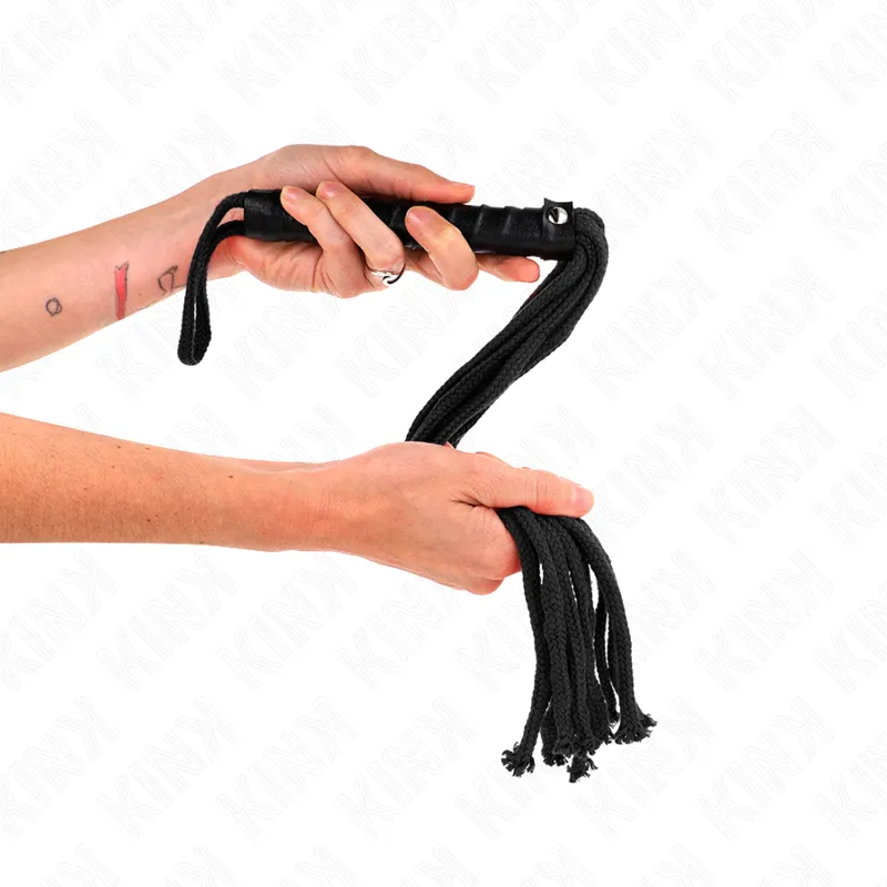 Kink - Black Rope Whip 56 Cm 3
