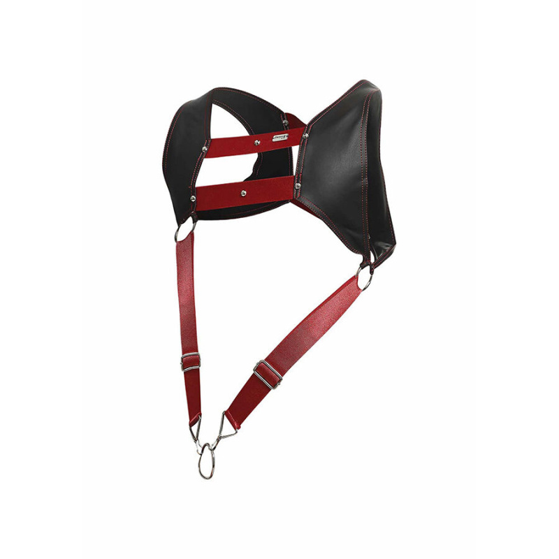 Mob - dngeon harness with red penis ring one size 7