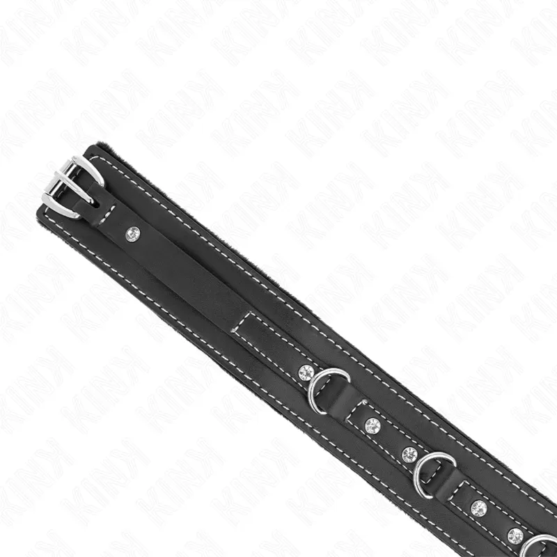 Kink - Pvc Leather Necklace With Belt 105 Cm Rhinestone Rivet 41.5 X 4 Cm 4