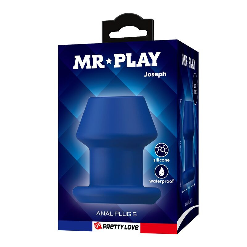Mr play - jack blue silicone hollow anal plug size s 2