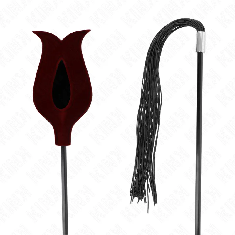 Kink - Rose Shape Silicone Tassel Whip 45 Cm 4