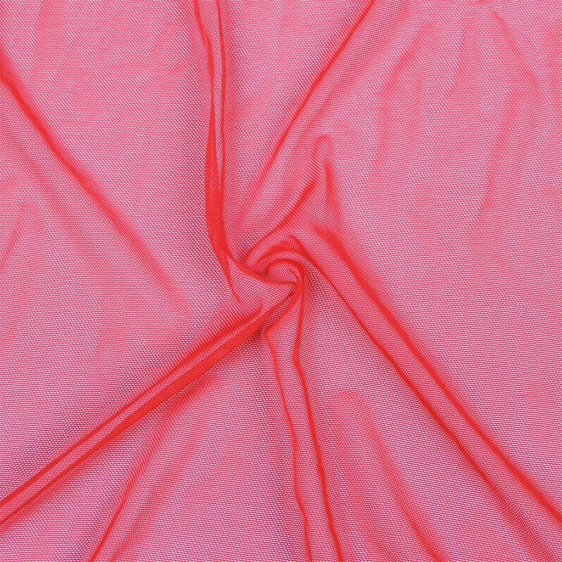 Subblime - Transparent Fabric Robe With Lace Detail Red S/M 10