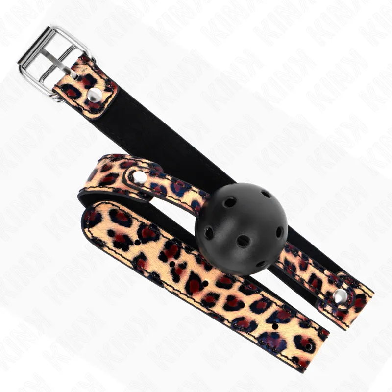 Kink - Leopard Breathable Ball 4.5 Cm Gag 65 X 2.5 Cm