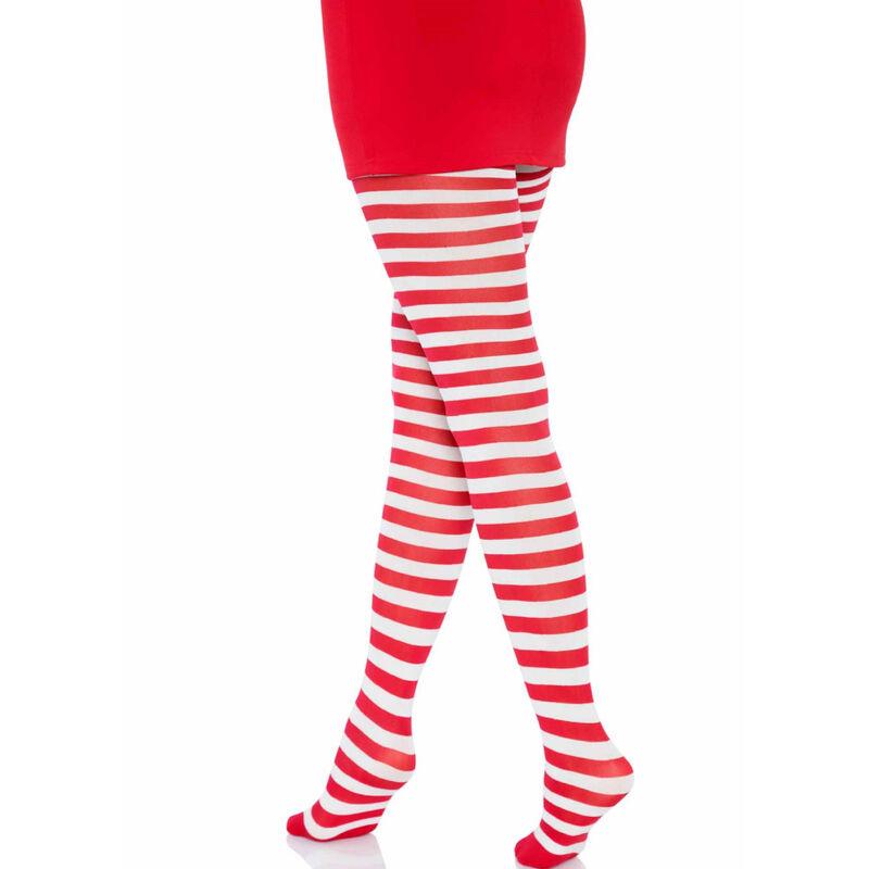 Leg Avenue - White/Red Striped Tights 2