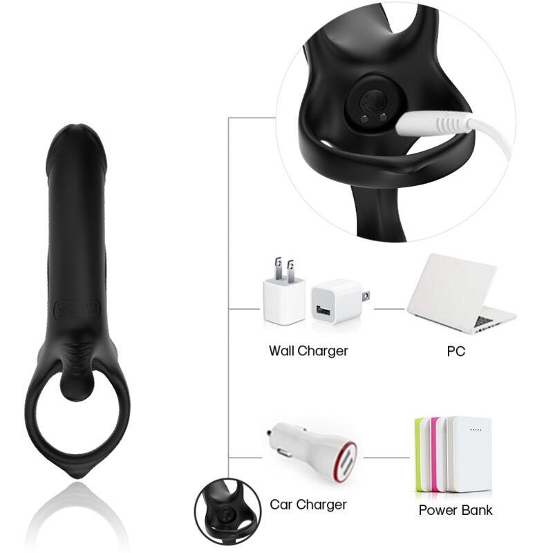 Armony - Dildo With Ring & Vibrator Black 9