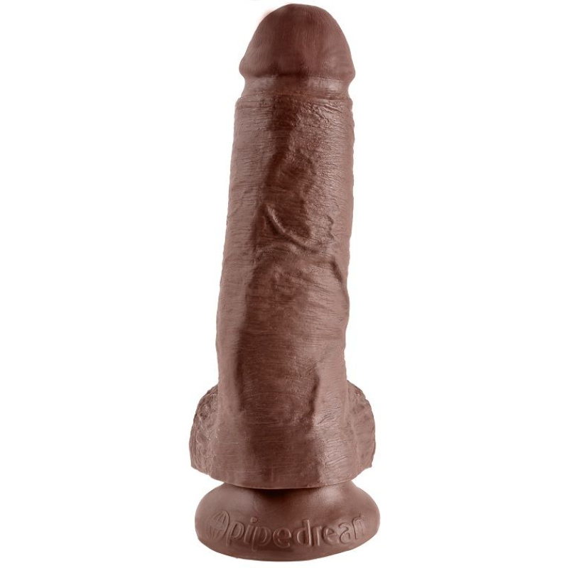King Cock 8" Cock Brown With Balls 20.3 cm 1