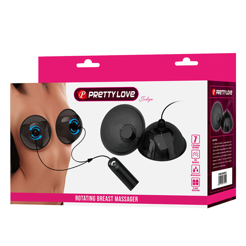 Pretty love - rotating nipple suction stimulator black 7