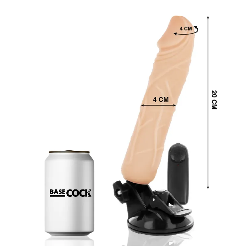 Basecock Realistic Vibrator Remote Control Flesh 20cm - Vibrátor 1