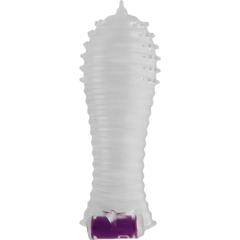 Ohmama Textured Penis Sleeve With Vibrating Bullet 2