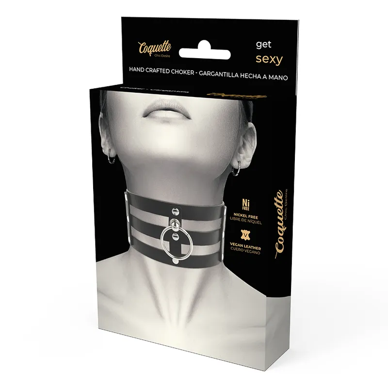 Coquette Hand Crafted Choker Vegan Leather  - Fetish 5