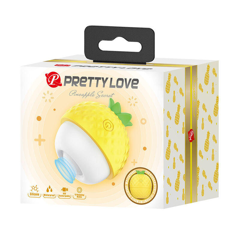 Pretty love - rechargeable suction and thrusting clitoral stimulator yellow 1