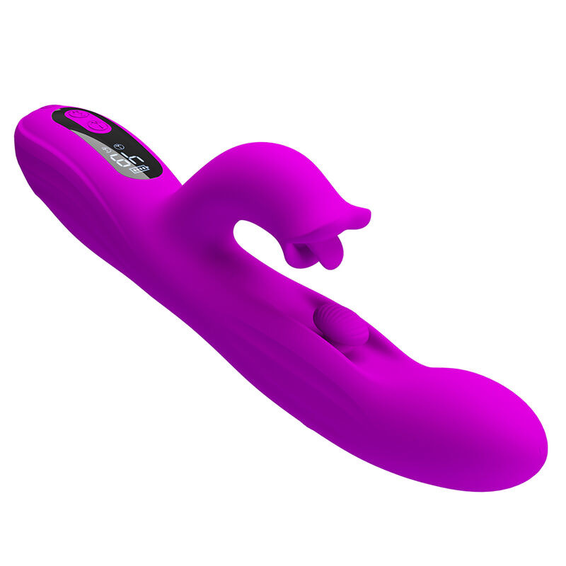 Pretty love - yalanda rabbit oscillating vibrator with led display purple 4