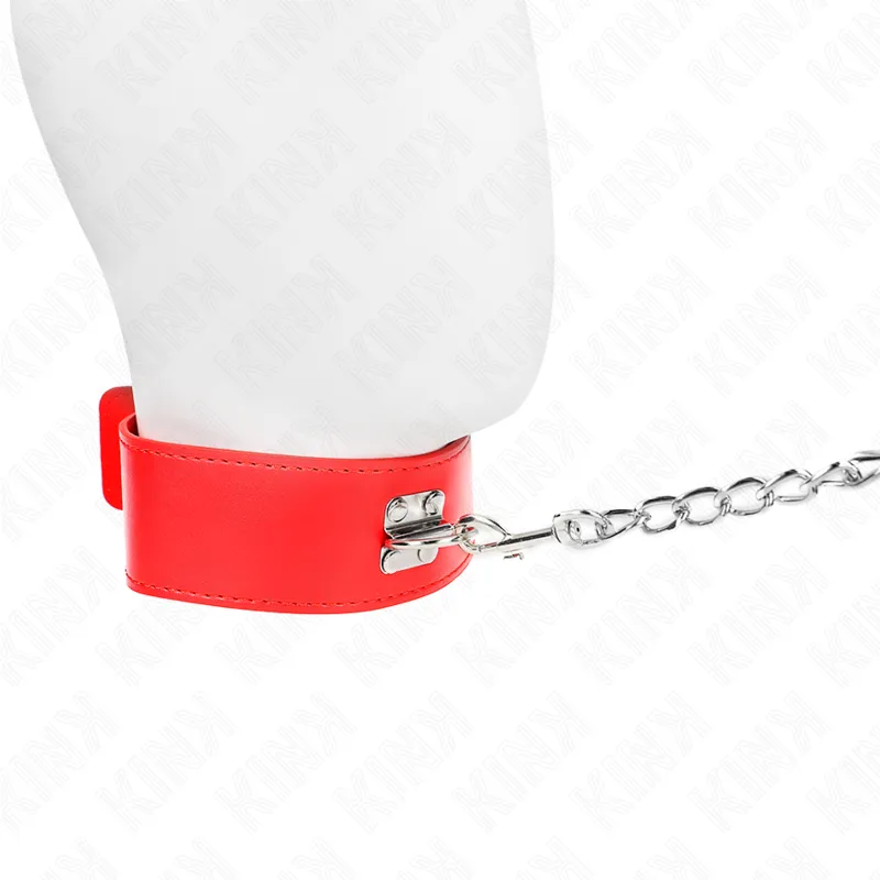 Kink - Necklace With Belt 65 Cm With Wide Red Strap Adjustable 33.5-41 Cm X 5 Cm