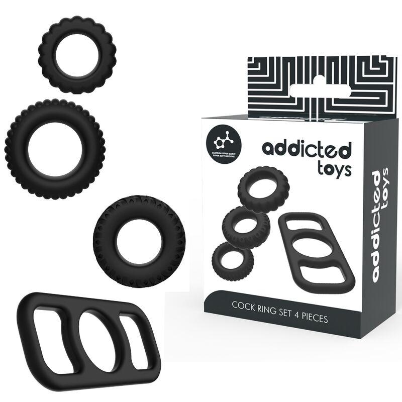 Addicted Toys Cock Ring Set 4 Pieces - Krúžky Na Penis