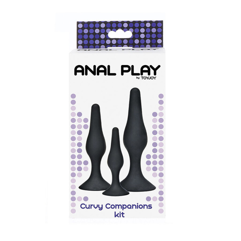 Toyjoy - anal play curvy companions anal plug 3 pieces black 2