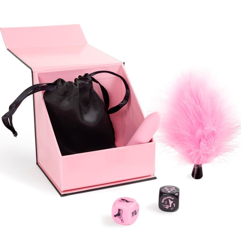 Secret play - pleasures box for couples: dice + vibrating bullet + feather pen 2