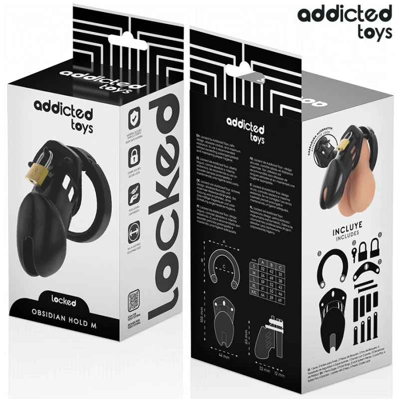Addicted toys locked - obsidian hold penis cage size m 5