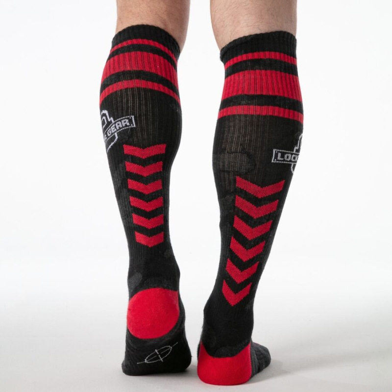 Locker gear - full military knee high socks red one size 1