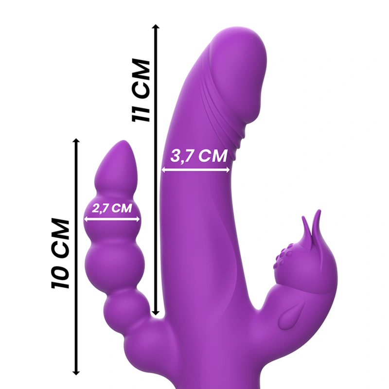 Intense - casanova rabbit silicone vibrator triple motor purple 2