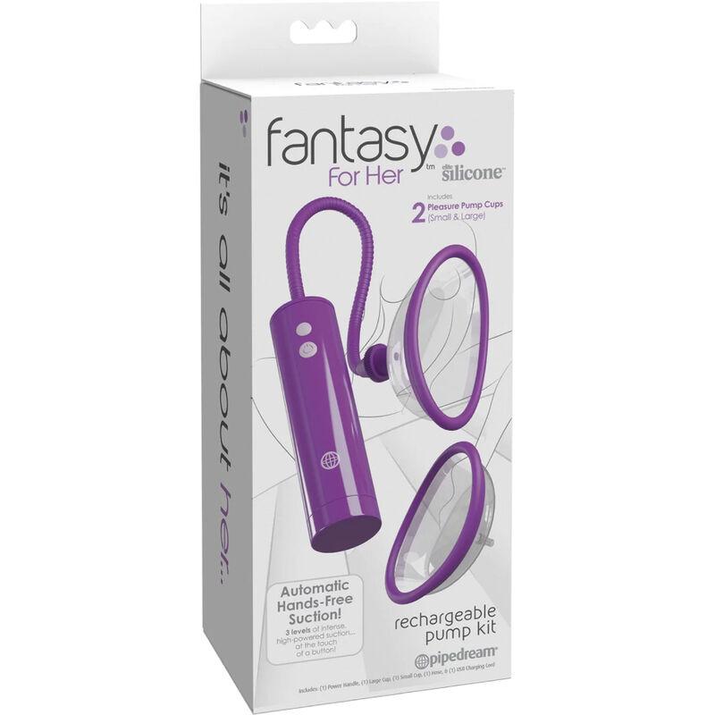 Fantasy For Her - Rechargeable Clitoris Suction Pump Kit Size S/L