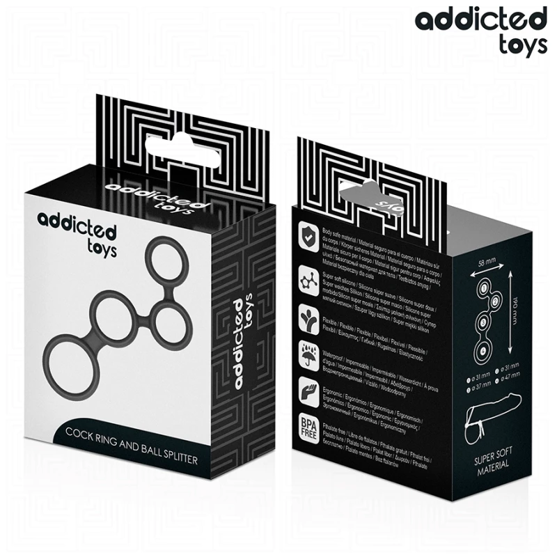 Addicted toys - penis ring with dividers for testicles 6