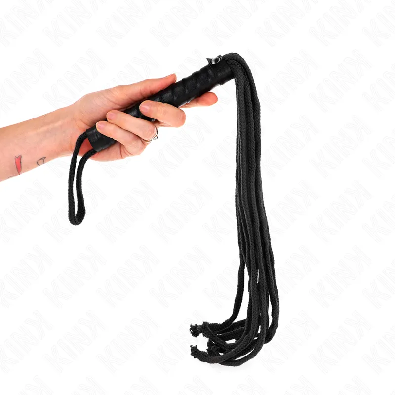 Kink - Black Rope Whip 56 Cm 4