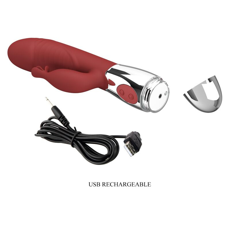 Pretty love - rosewood rabbit vibrator 30 functions usb rechargeable red 8
