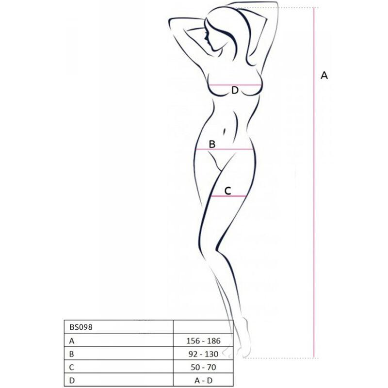 Passion - Bs098 Bodystocking Red One Size - Sieťovaný Erotický Overál 4