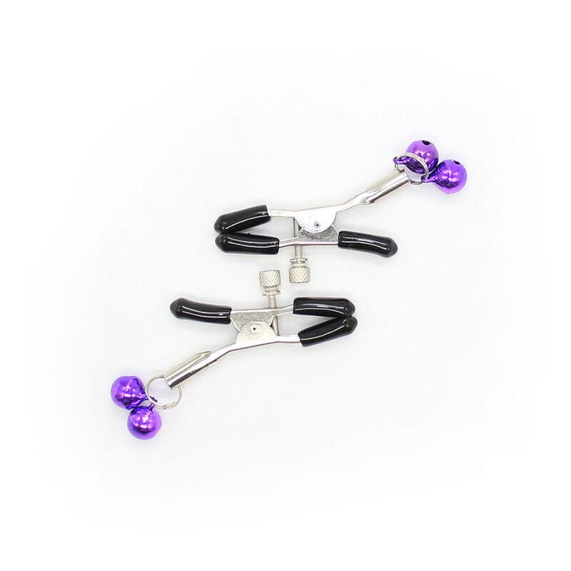 Ohmama Fetish Double Bells Nipple Clamps - Purple 5