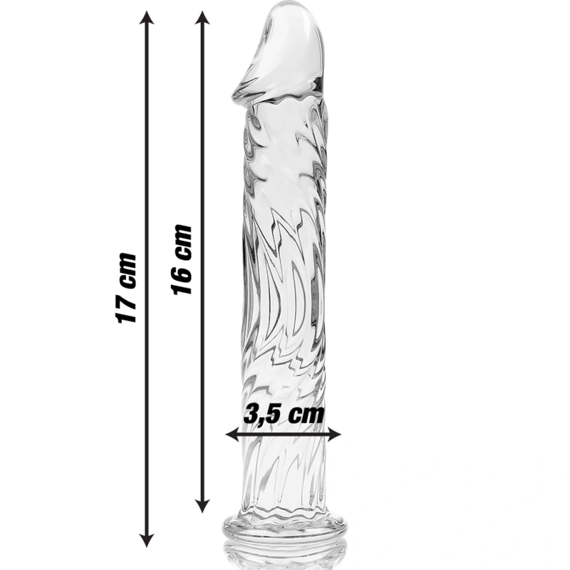 Nebula series by ibiza - model 12 dildo borosilicate glass clear 17 cm -o- 3.5 cm 2