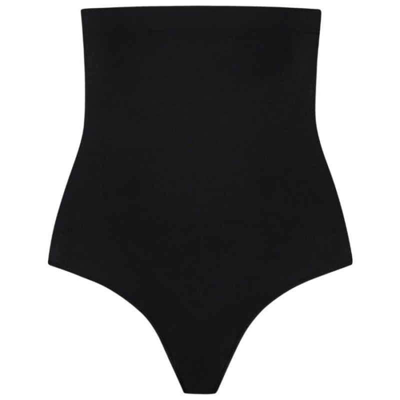 Bye-bra - soft touch seamless high waist thong black size xxl