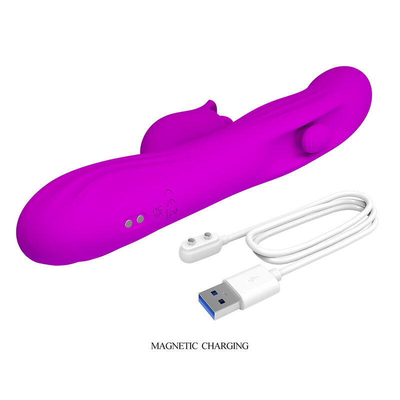 Pretty love - yalanda rabbit oscillating vibrator with led display purple 8