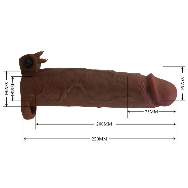 Pretty love - xerxes vibrating penis sleeve 22 cm Ø 4.5 cm brown 6
