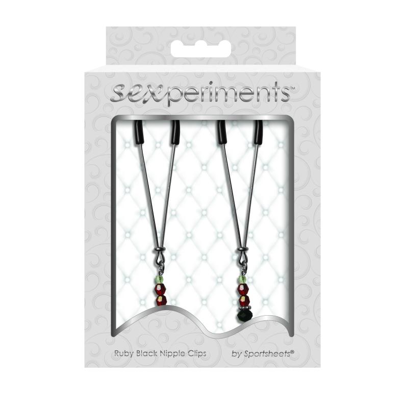 Sportsheets - Sex & Mischief Ruby Black Nipple Clips 2