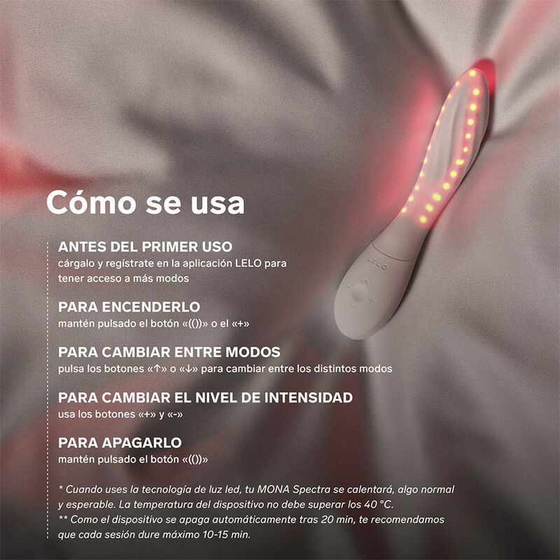 Lelo - mona spectra red light intimate massager rechargeable app-controlled 8